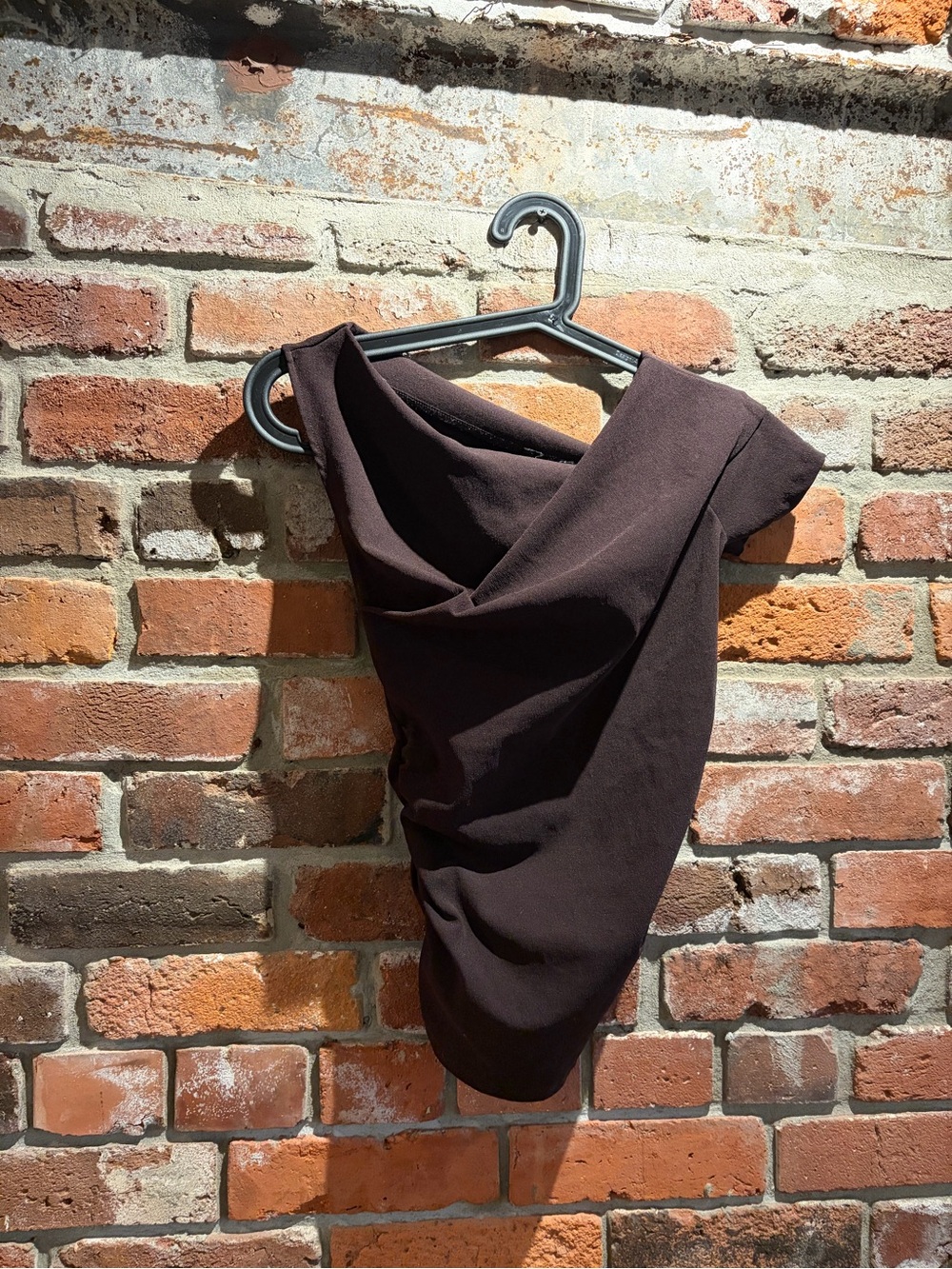 Zara Women's Asymmetric Brown Draped Top